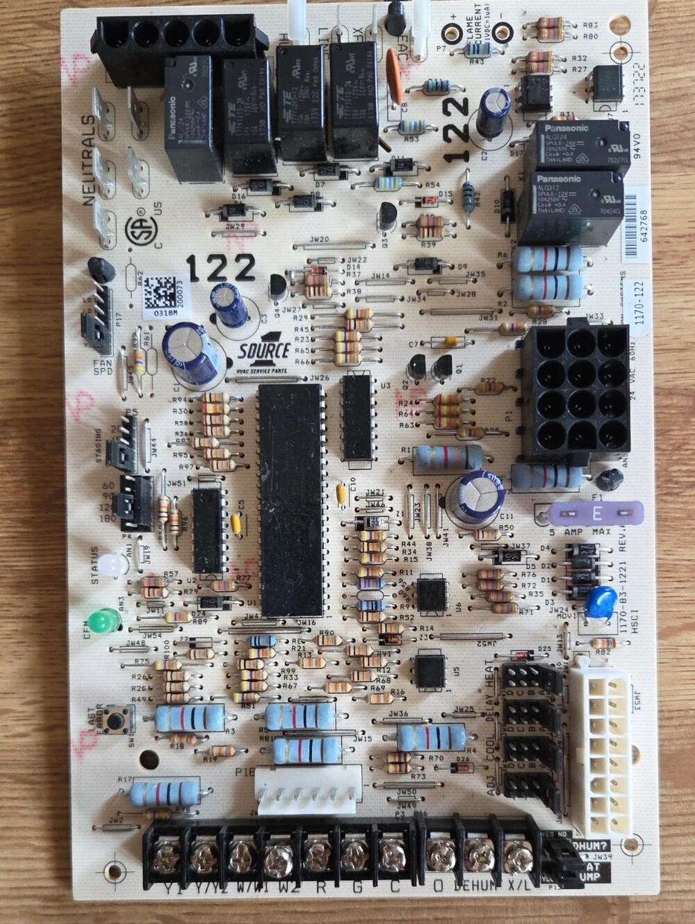 OEM York Coleman Luxaire Furnace Control Board 1170-122 / 1170-83-1221 / 642768